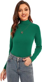 YepClick Womens Long Sleeve Turtleneck T-Shirts Casual Lightweight Slim Fit Cozy Base Layer Top - Image 2